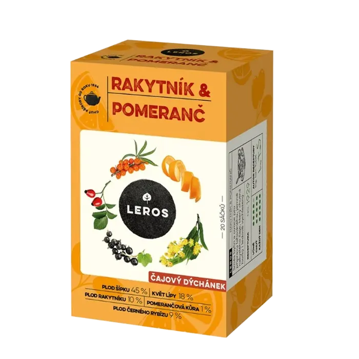 LEROS Čajový dýchánek rakytník & pomeranč 20x2 g